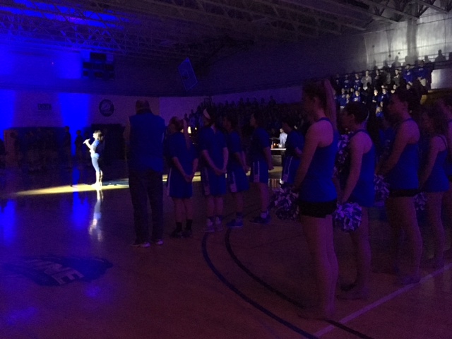 The National Anthem being sung at the Inaugural Nor'easter Nation Nite