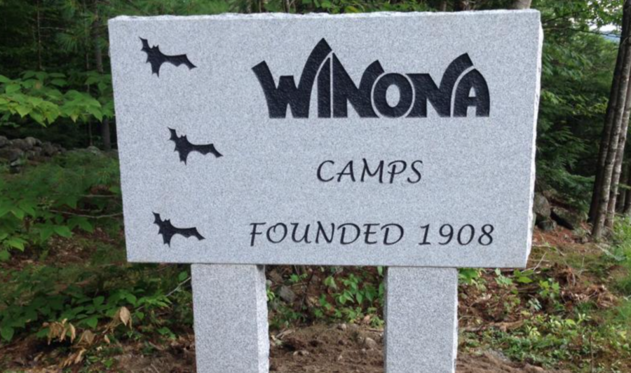 The Winona Sign, located besides the farmhouse on the camp road. 