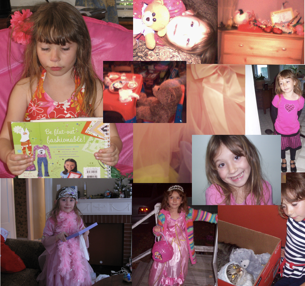 Childhood photos of author Emily Hedegard wearing pink. Photo provided by Emily Hedegard. 