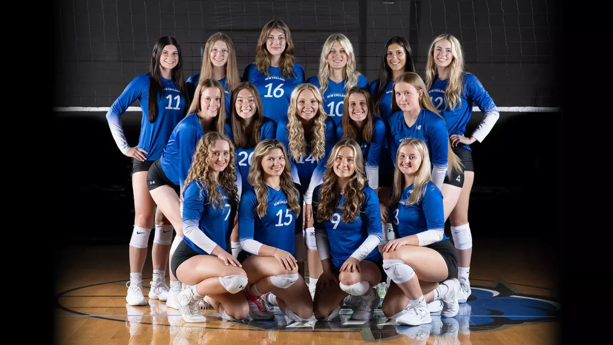 2024 Women's Volleyball Roster. Photo pulled from https://athletics.une.edu/sports/womens-volleyball/roster 