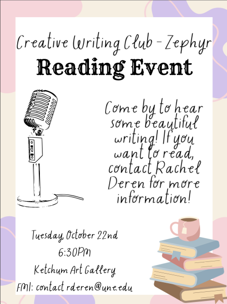 Reading Out Loud event poster. Provided by Creative Writing Club.